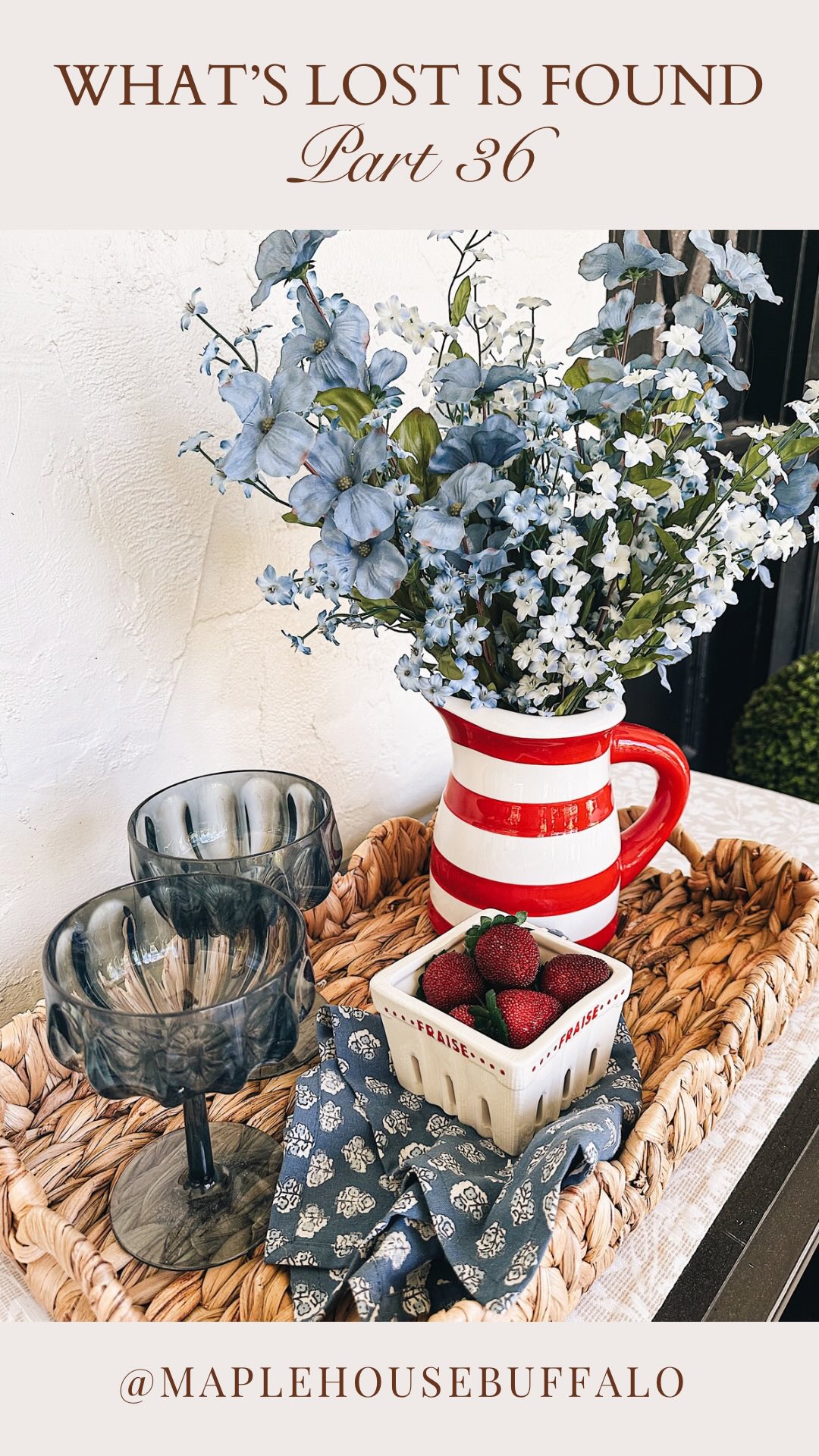 What’s Lost is Found Part 36, with a nod to Memorial Day 🇺🇸
THANK YOU to all of the men and women who have so bravely fought for our freedom. 

Sharing many of the thrifted finds I showed in my last reel (I’ve linked it for you). Follow along to see the rest of my finds styled for summer ♥️🤍💙