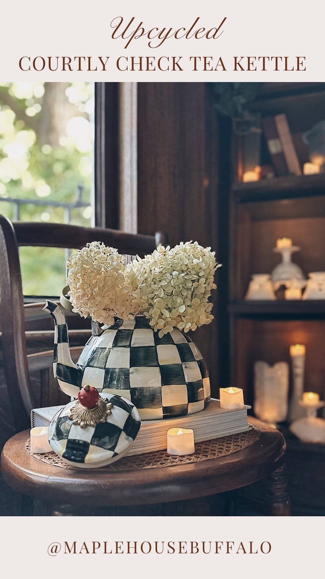 🤔Many of you may be surprised that I collect and love Mackenzie-Childs since I’m so passionate about upcycled decor. I believe mixing a few beautiful, high-end pieces with thrifted vintage & antique finds brings an unmatched element of character and warmth to your home. 

🏁Also - as you’ve seen here - classic and vintage Mackenzie-Childs pieces have a presence in the second-hand market.

✨Comment “TEA” and I’ll send you all of the products I used to restore this iconic Courtly Check @mackenziechilds tea kettle - plus my favorites and top picks from this year’s Barn Sale - which starts today!

⏳This project was rewarding but it took a lot of time and effort. Since my thrifted tea kettle came rusted on the inside, I can’t use it for making tea - though it’s pretty to display and I love repurposing it as a vase. 

💙If you love this type of content - feel free to follow along with me, Kristen, @maplehousebuffalo !

#mackenziechilds #courtlycheck #thriftfinds #restorationproject #modernvintagestyle