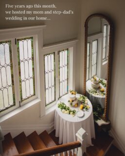 I still can’t believe we hosted a wedding six months after moving into our home! Swipe for all of the details and the story behind my mom & step-dad’s big day 👰🏻‍♀️🍋🫐💍

Venue: @maplehousebuffalo
Wedding planner: @the.scarlet.agency
Photographer: @lindsayatwork
Florist: @englewoodflowershop
Catering: @kevinscatering